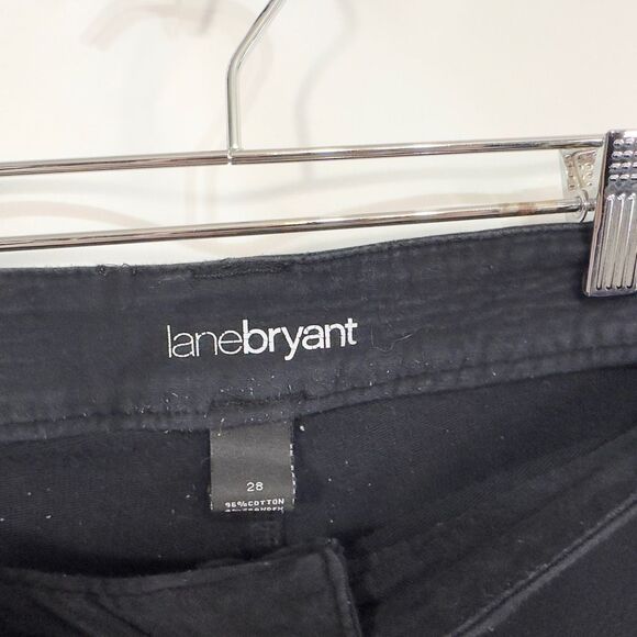 Lane Bryant Plus Size 28 Capri Pants Black Knit Solid Cotton‎ Stretch 661 - Picture 8 of 10